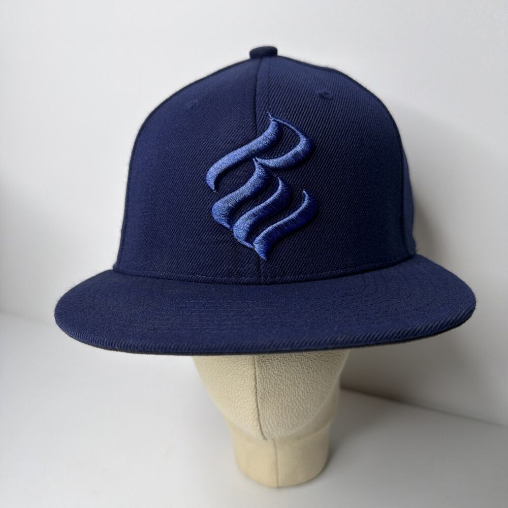 Rocawear Hat Cap Snap Back Mens Adj. Navy Flat Brim Embroidered Streetwear
